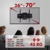 Suporte de TV de parede MACLEAN MC-781 para ecrãs de 66–177,8 cm (26–70 polegadas), inclinável -12–2°, VESA 100x100–400x400, carga máx. 45 kg, preto
