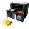 Fritadeira de ar quente dupla HF 9500 DUO (preta, 2.400 Watt, 2 cestos 6 L + 3,5 L)