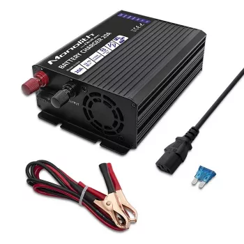 Carregador QOLTEC Monolith 20 A 12 V para baterias LiFePO4, AGM, GEL, SLA