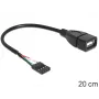 Cabo Delock conector fêmea de pinos USB > conector fêmea USB 2.0 Type-A 20 cm (83291)