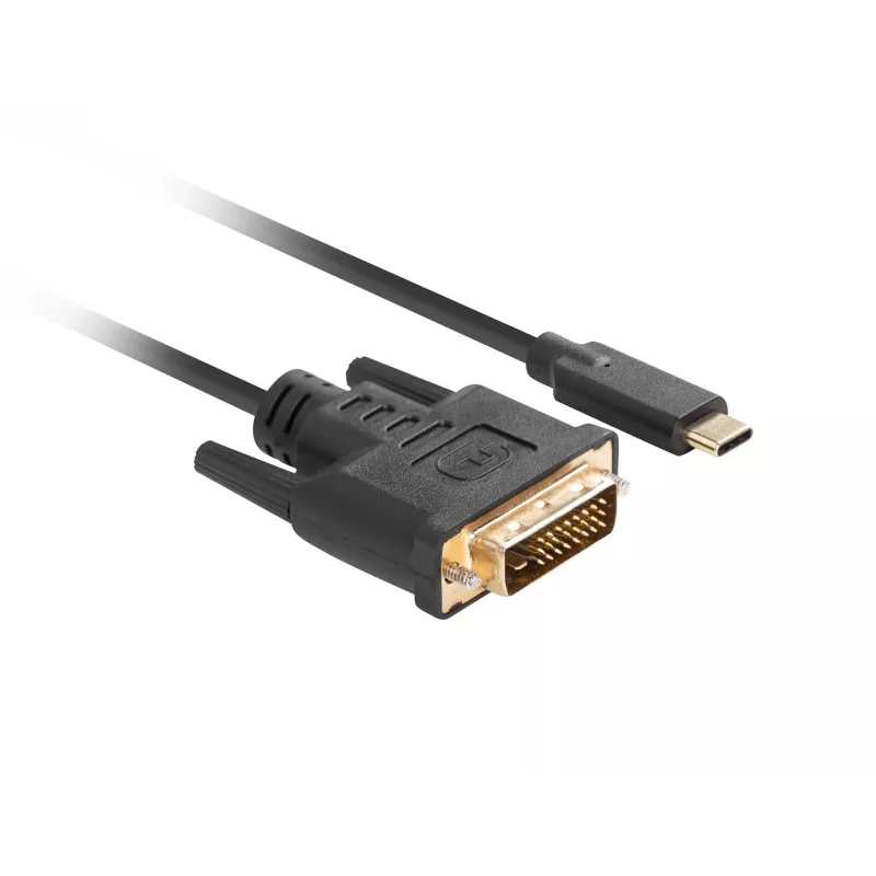 Adaptador de cabo de vídeo LANBERG CA-CMDV-10CU-0030-BK, USB Type-C para DVI-D, 3 m, preto