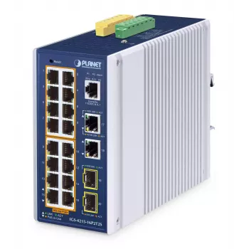 Switch gerido PLANET IP30 16 portas L2/L4 Gigabit Ethernet PoE