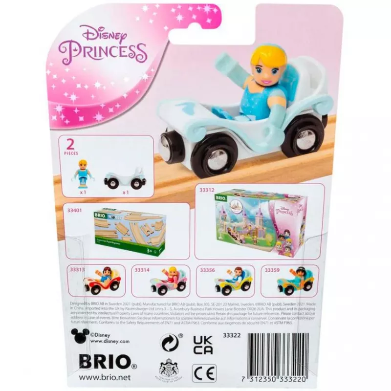 Acessório/maquete Ravensburger BRIO Disney Princess Cinderella & Carruagem, azul/branco, a partir de 3 anos
