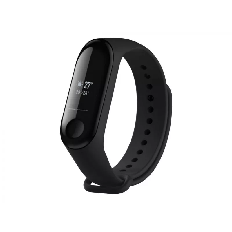 Pulseira de silicone FIXED para Xiaomi Mi Band 3/4 – Preto, substituição flexível durável silicone