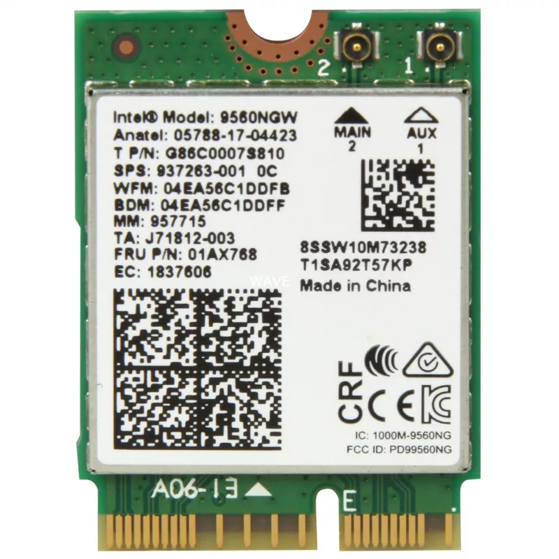 Intel Wireless-AC 9560 - Adaptador de rede - M.2 2230 - 802.11b, 802.11a, 802.11g, 802.11n, 802.11ac, Bluetooth 5.0