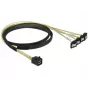 Cabo SCSI DeLOCK 85685 preto amarelo 1 m 1 x Mini SAS HD SFF-8643 4 x SATA 7 Pin
