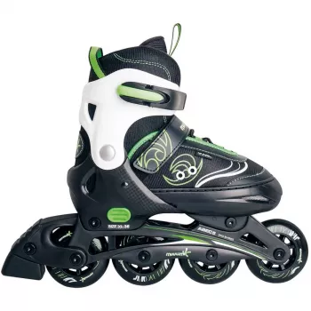 Patins em linha ajustáveis para criança tam. 33-36, patins em linha verde/preto