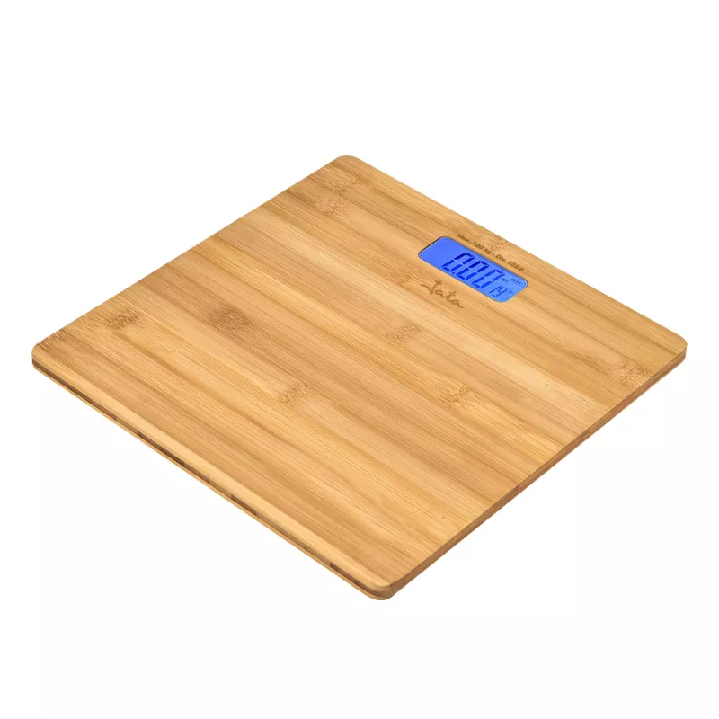Jata HBAS1489 balança de casa de banho eletrónica, 180 kg, graduação de 100 g, plataforma de bambu prensado, ecrã LCD