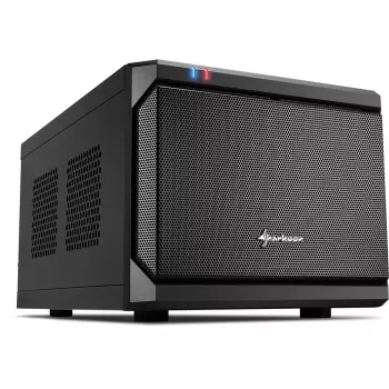 Sharkoon QB One Preto - Midi/Minitower ITX, Mini-ITX 3,5 - Fonte de alimentação para PC/Servidor Arrefecedor - USB, USB 2.0, USB 3.0