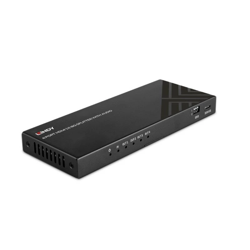 Lindy 38535 splitter HDMI 8K60 de 4 portas com áudio