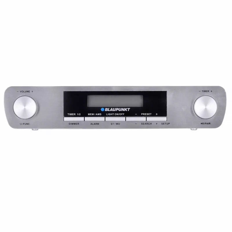 Rádio de cozinha BLAUPUNKT KR14BT com Bluetooth, FM, visor LED, 2x0.8W, rede/pilha, cinzento