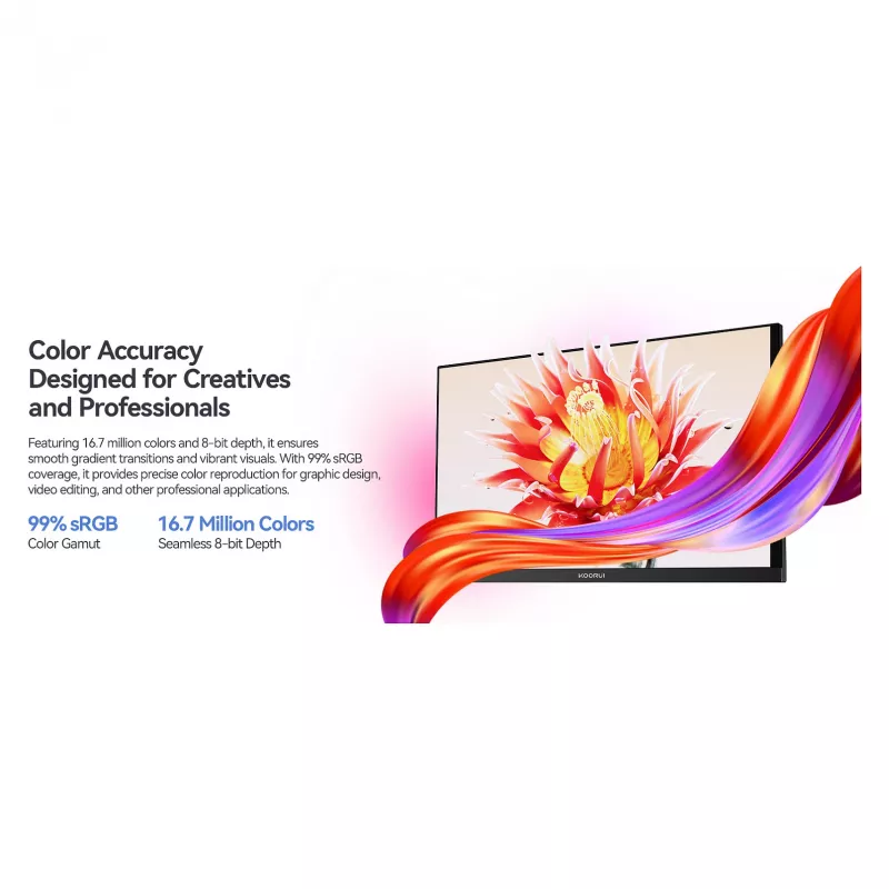 Monitor de computador Koorui E2711K 27 polegadas (68,6 cm) Full HD 1920x1080, 5 ms, ângulo de visão 178°, VESA, preto