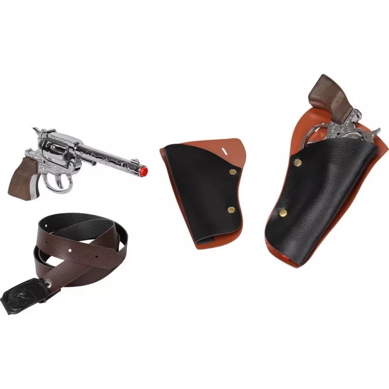 Conjunto de pistolas de brinquedo Pulio 155148/0 — 2 revólveres com cinto