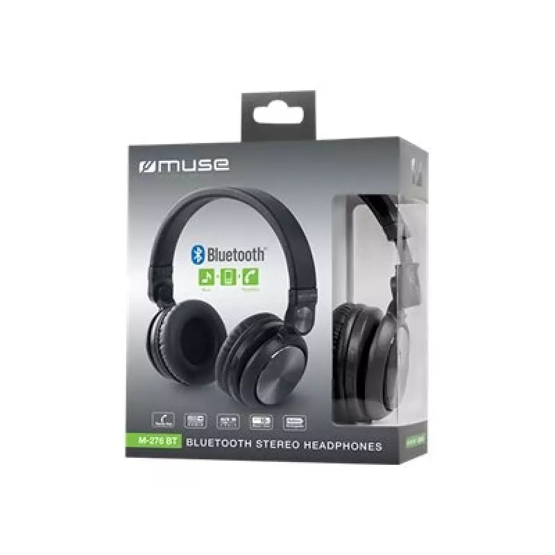 Muse M-276BT auscultador/headset com fios e sem fios auscultador de arco chamadas/música Bluetooth preto