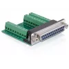 Delock Adaptador série, DB-25 fêmea para bloco de terminais (65317)