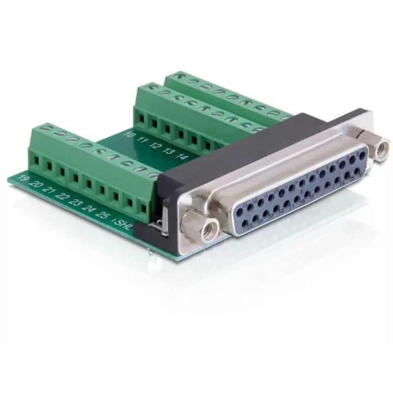 Delock Adaptador série, DB-25 fêmea para bloco de terminais (65317)