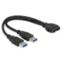 Cabo USB DeLOCK 0,25m USB3.0/2xUSB3.0 83910