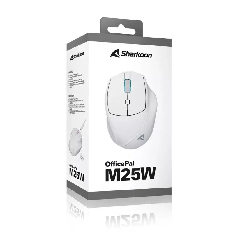 Sharkoon OfficePal M25W rato de escritório sem fios, para destros, 4000 DPI