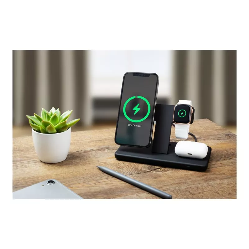 Fixed | Estação de carregamento sem fios MagPowerstation 3 em 1 com suporte MagSafe | FIXMPOS-BK | preto
