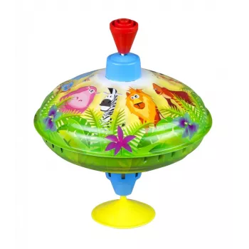 Pião Lena Humming top Wilde Tiere 16 cm — pião de brinquedo de madeira da Lena, 16 cm de diâmetro