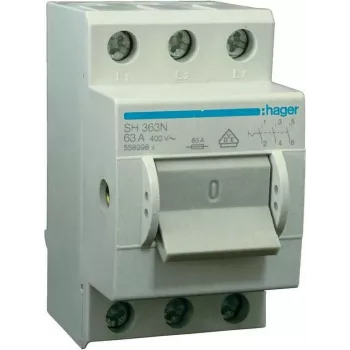 Hager Interruptor principal cinzento tripolar 63 A 230 V/AC, 400 V/AC SH363N (SH363N)