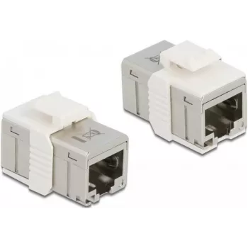 DeLOCK - Conector de rede - RJ-45 (fêmea) para RJ-45 (fêmea) - STP - CAT 6a - conector fêmea Keystone (86012)