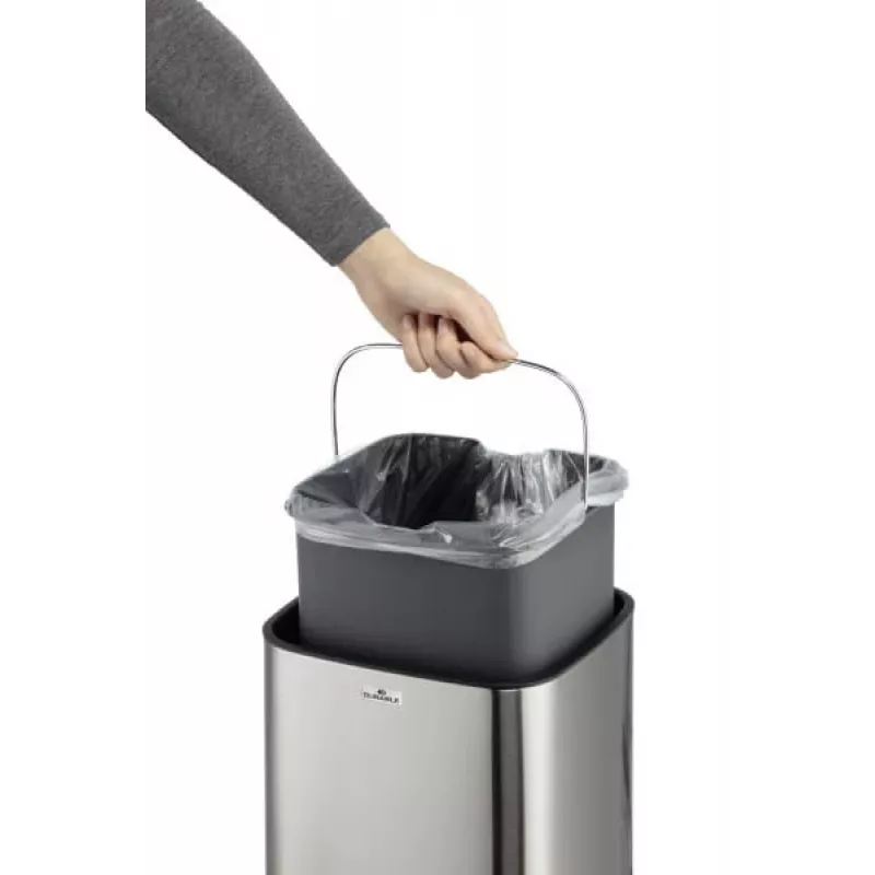 Durable TOUCH 12L retangular aço inoxidável prateado preto