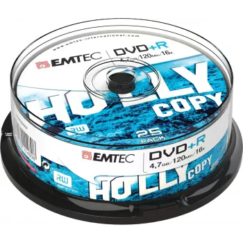 Disco ótico DVD+R EMTEC ECOVPR472516CB 4,7 GB 16×, spindle 25 unid.