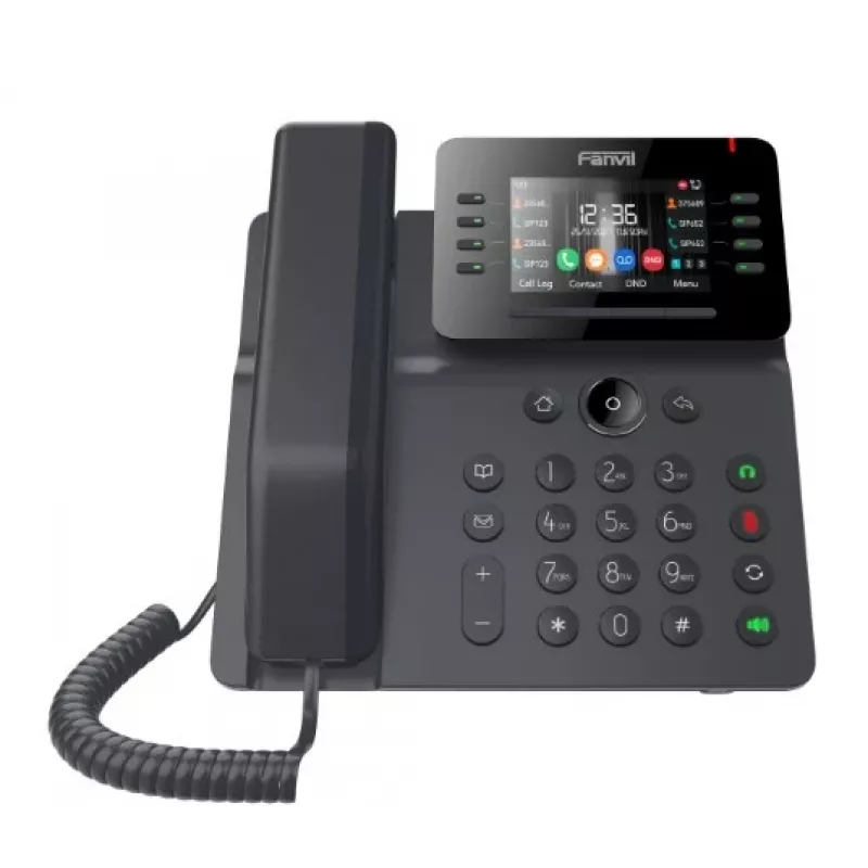 Telefone IP Fanvil V64 preto 12 linhas LCD WLAN