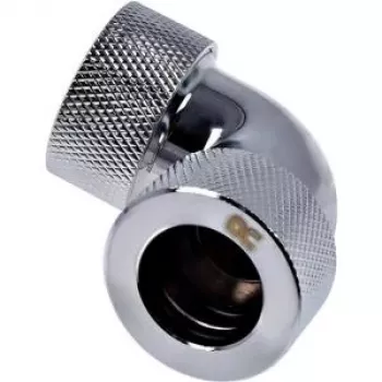 Alphacool HT 16mm HardTube fitting de rosca 90° conector em L - estriado - cromado (17297)