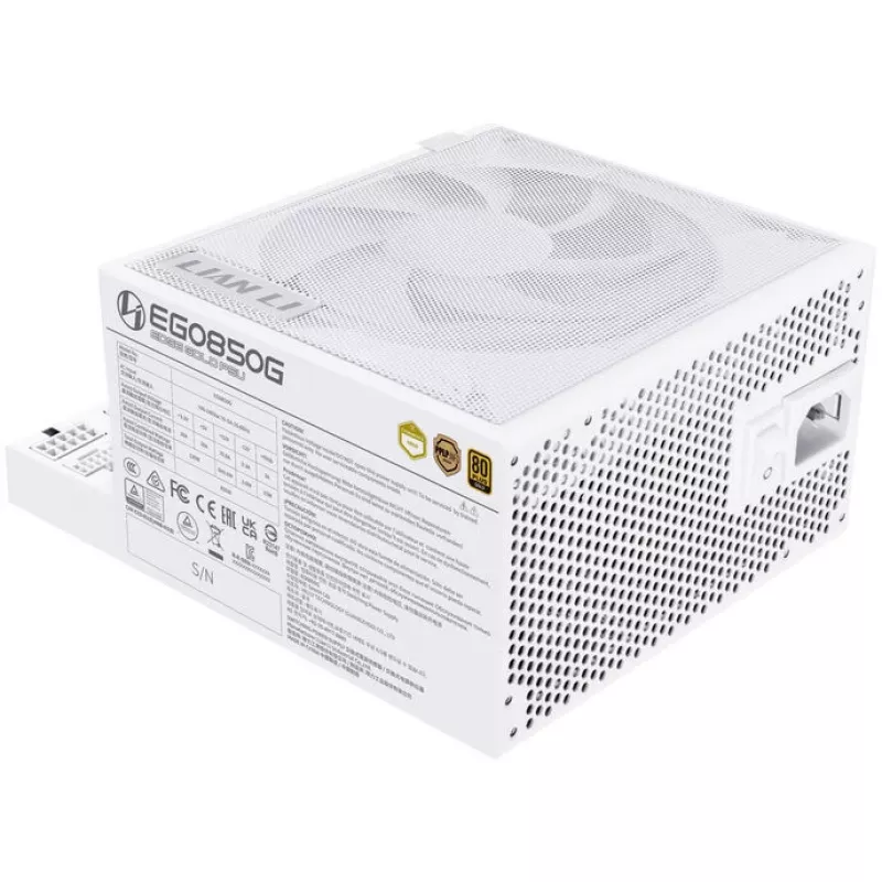 Fonte de alimentação Lian Li EDGE GOLD 850 80 PLUS Gold, PCIe 5.1, ATX 3.1 - 850 Watt, branco