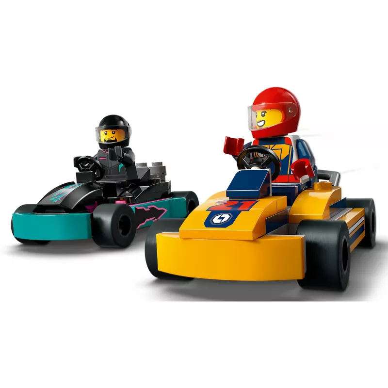 Brinquedo de construção LEGO 60400 City Karts com pilotos – conjunto de brincar com minifiguras e veículos
