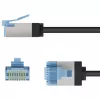 Goobay Cabo de rede CAT 6A ultraflexível fino U/FTP preto – ficha extra curta (74317)