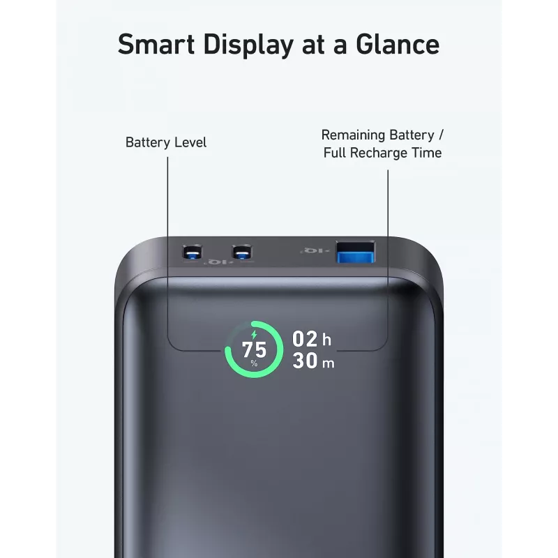 Powerbank Anker PowerCore 533 - 10000 mAh - 30 Watt - 3 A (USB-C 24 pinos) - preto (A1256G12)
