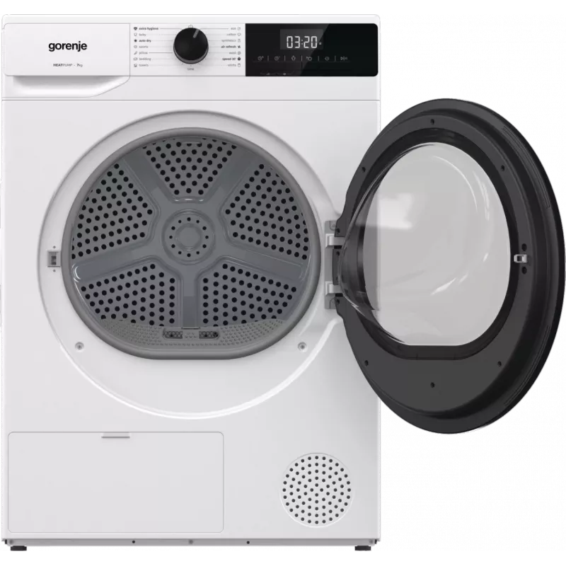 Máquina de secar roupa Gorenje | D2HNE7E | Classe de eficiência energética E | Carga frontal | 7 kg | Bomba de calor | LED | Profundidade 51 cm | Branco