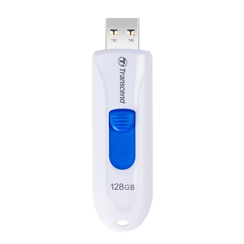 Transcend JetFlash 790 TS128GJF790W pen USB, 128 GB, USB 3.1 Gen 1, conector retrátil, branca