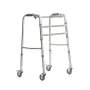 Andarilho VITEA CARE PPC013VC — andarilho de alumínio com 4 rodas, altura ajustável 81,5–91,5 cm, rodas de 8 cm, largura 550 mm, peso máx. do utilizador 110 kg