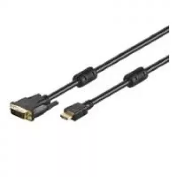 Wentronic Goobay Cabo HDMI™ / DVI-D, preto, 5 m - ficha HDMI™ 19 pinos > ficha DVI-D (18+1) (51582)