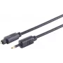Cabo de áudio ótico ShiverPeaks 69014-3.0 ficha Toslink para conversor de 3,5 mm, 3 m, cabo de 4,0 mm