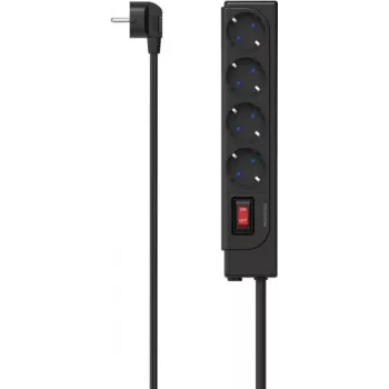 Extensão elétrica Hama 00223166 1,5 m 4 tomadas AC interior preto