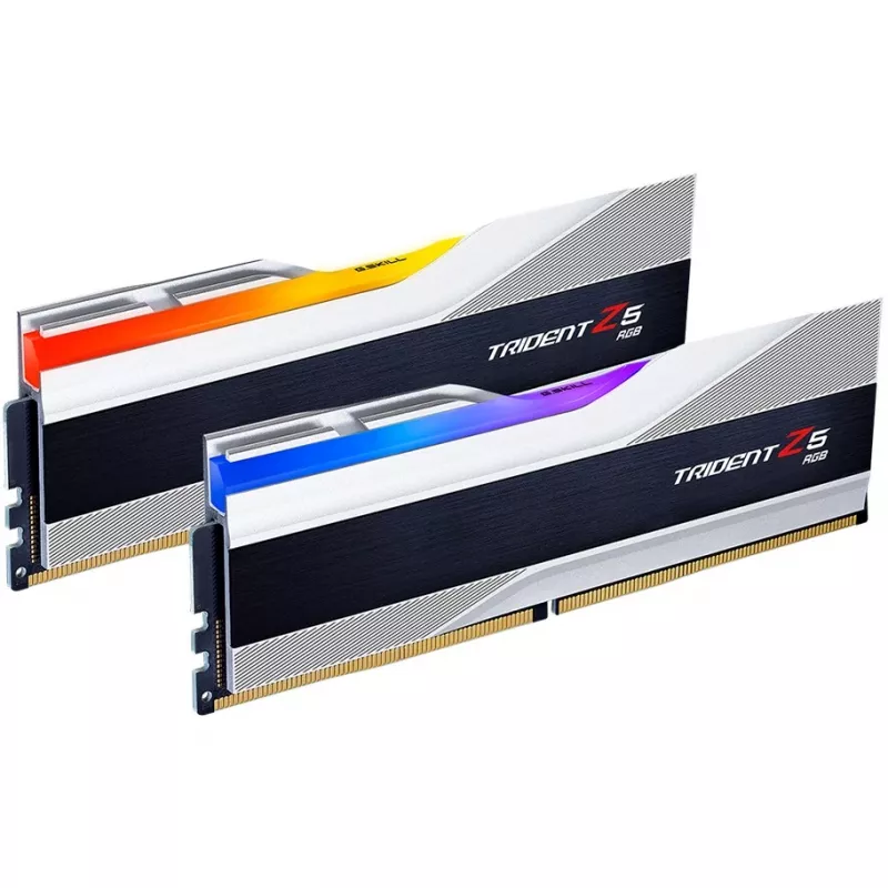 DIMM 32 GB DDR5-6000 (2x 16 GB) Dual-Kit, memória RAM prateada, F5-6000J3636F16GX2-TZ5RS, Trident Z5 RGB, INTEL XMP
