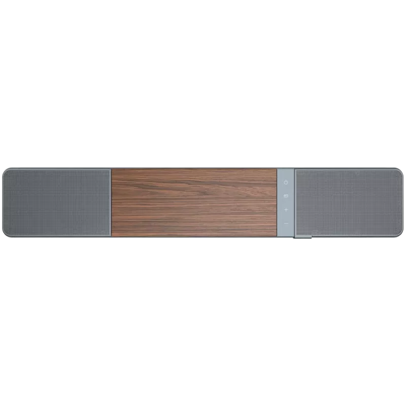 Barra de som KLIPSCH Flexus CORE 100 — 2.1 canais, 100 W, subwoofer integrado, cinzento/nogueira