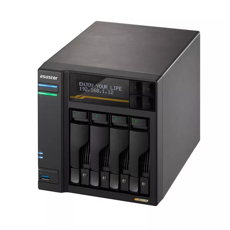 Asustor Lockerstor 4 Gen3 AS6804T NAS 4 baías, AMD Ryzen V3C14, 16GB DDR5 ECC, 2x 10GbE + 2x 5GbE