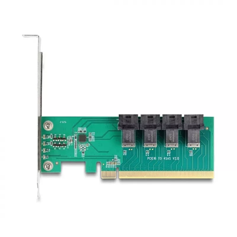 Placa de bifurcação DELOCK PCIe x16 para 4× SFF-8643 NVMe internos, Low-Profile