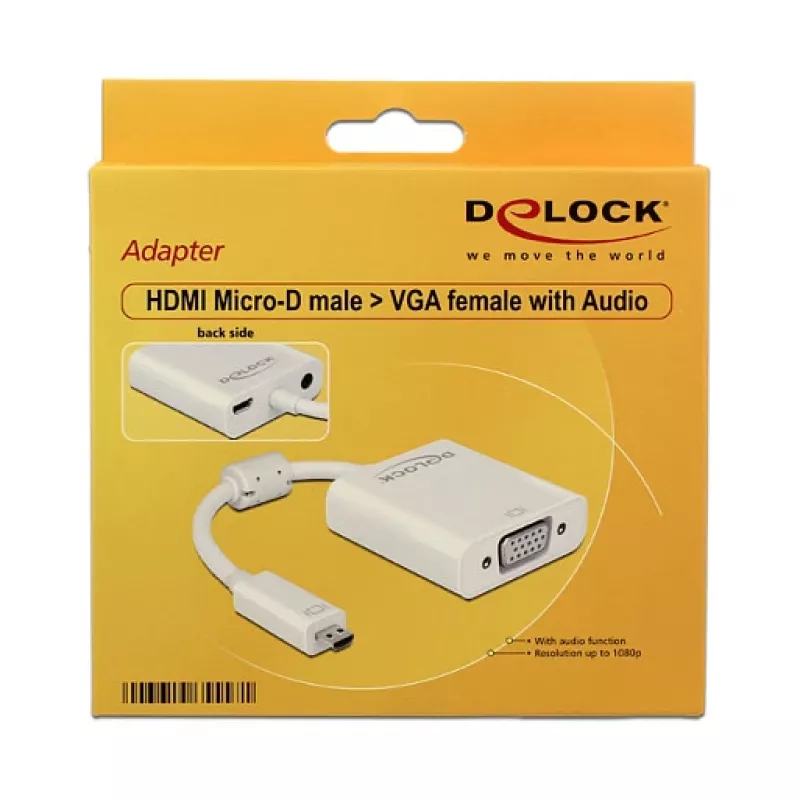 Adaptador gráfico USB DeLOCK 65557 1920 x 1080 píxeis branco