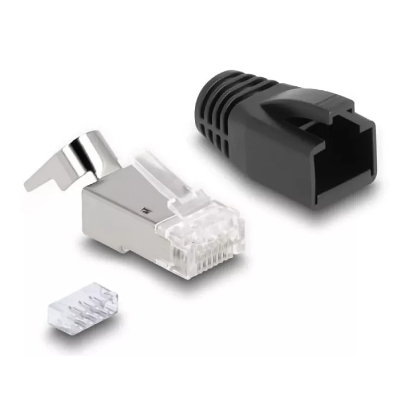 DeLOCK 66903 conector de cabo RJ-45 preto metálico macho 25 unid.
