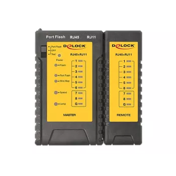 Testador de cabos Delock + localizador de portas - conjunto de testador de rede (86407)