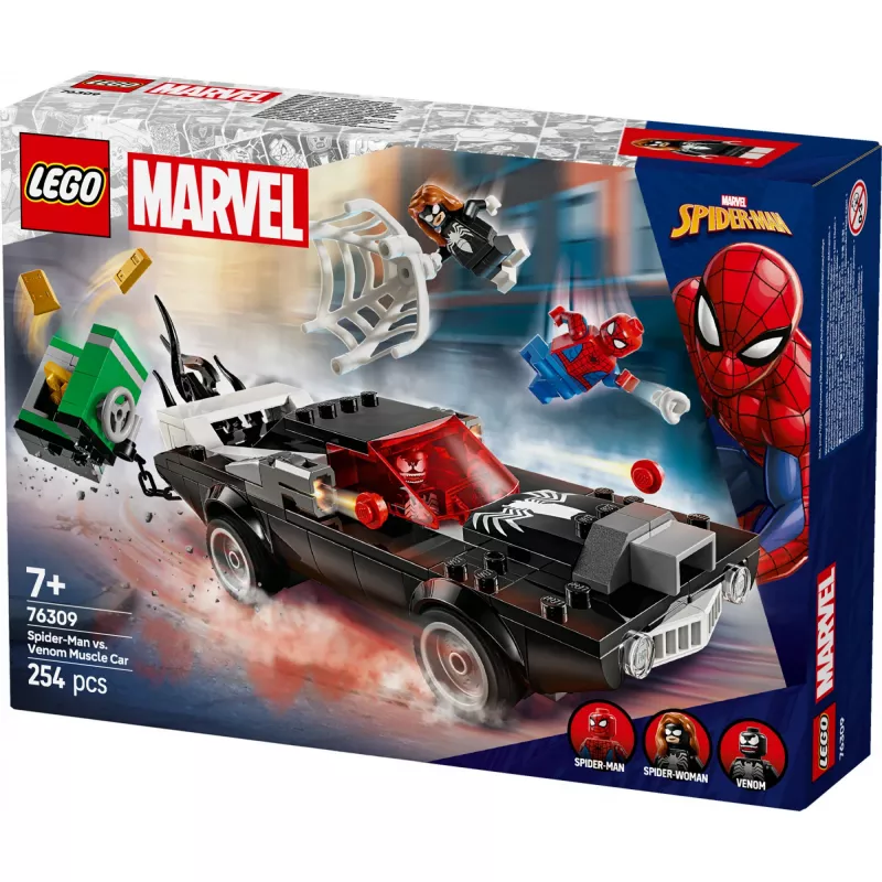 LEGO Marvel Super Heroes conjunto de construção Carro muscle do Spider-Man vs. Venom 76309 — 254 peças, 3 minifiguras, idade 7+