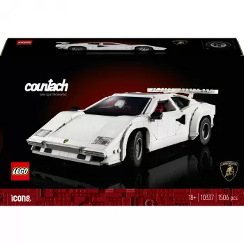 Conjunto de construção LEGO Icons Lamborghini Countach 5000 Quattrovalvole 10337 — modelo de exposição, 1.506 peças, 340×90×160 mm