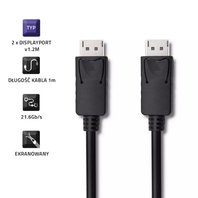 Cabo DisplayPort Qoltec 50373 2 m preto